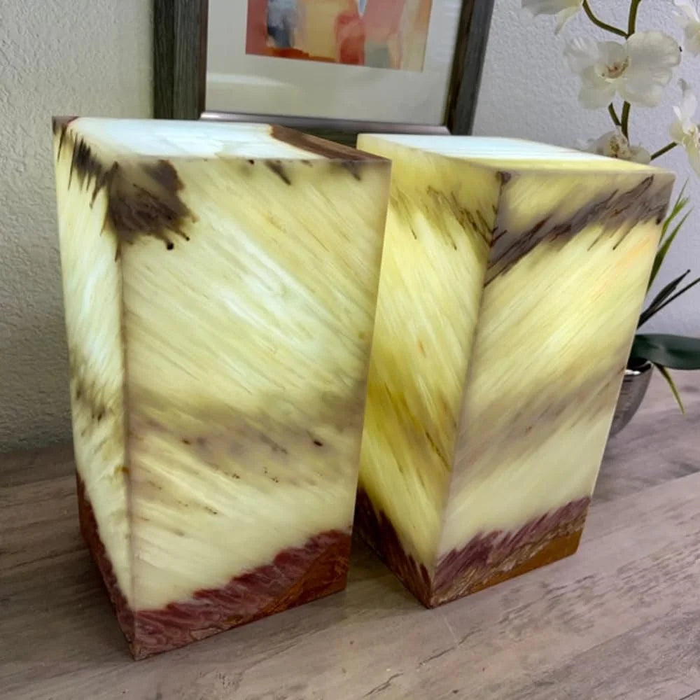 2 Light Green with Brown Onyx Lamps, Stone Lamps, Nightstand Lamp, Alabaster Lamp, Decorative Lamps, Bedside Lamps, 6 "W X 12 "H X 6 "D, Table Lamp Accent Lamp for Living Room Bedroom