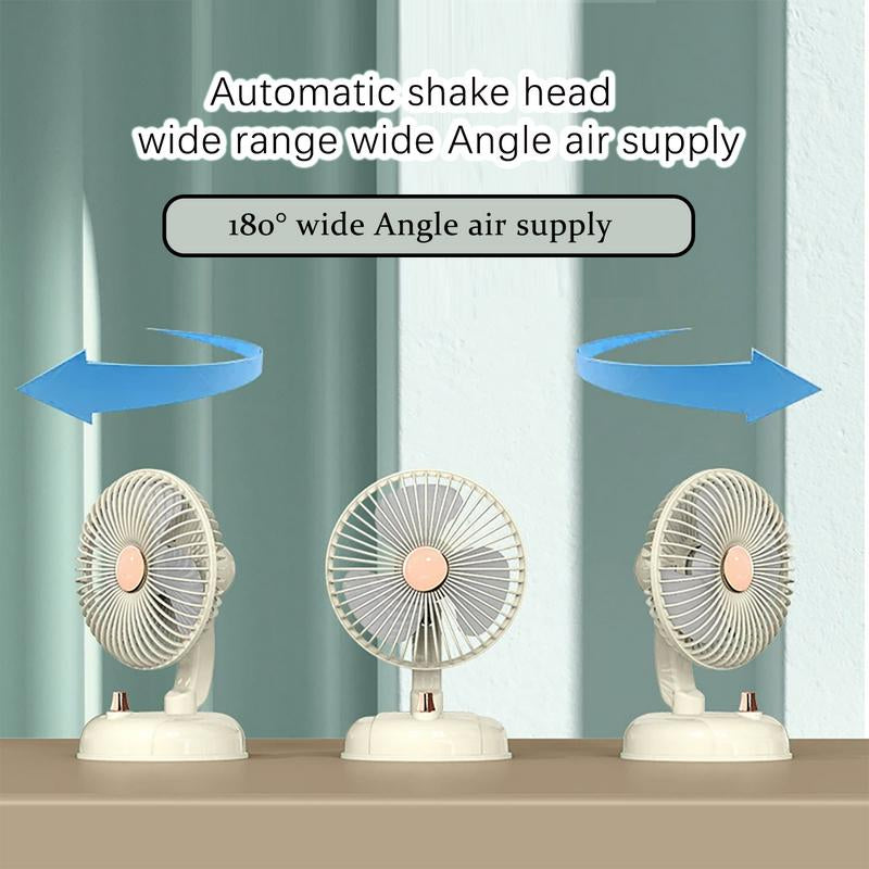 2000Mah Retro Shaking Fan Student Home Desktop Fan USB Charging Portable New Large Air Volume Small Fan,Suitable for Gift Giving