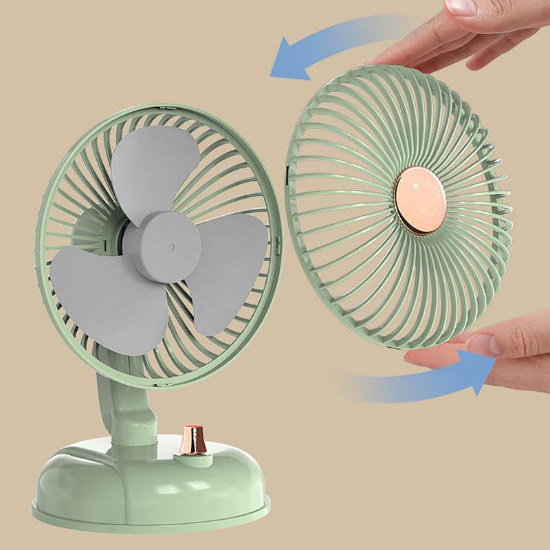 2000Mah Retro Shaking Fan Student Home Desktop Fan USB Charging Portable New Large Air Volume Small Fan,Suitable for Gift Giving