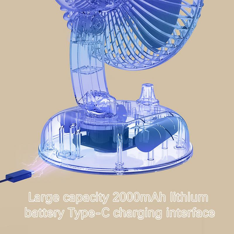 2000Mah Retro Shaking Fan Student Home Desktop Fan USB Charging Portable New Large Air Volume Small Fan,Suitable for Gift Giving